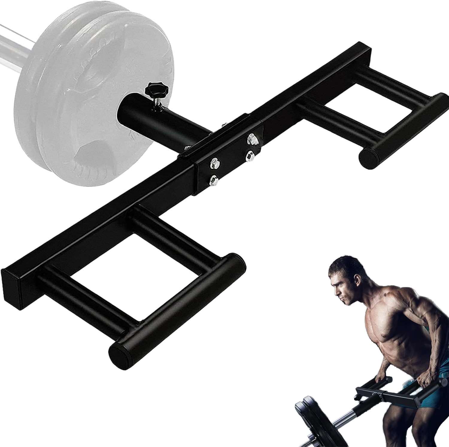 Heavy Equipment Gym - バイキングプレス ランドマインハンドルアタッチメント 2インチバーベル用 重量鉄製 ホームジム機器 スクワット、ロー、プレスワークアウト用