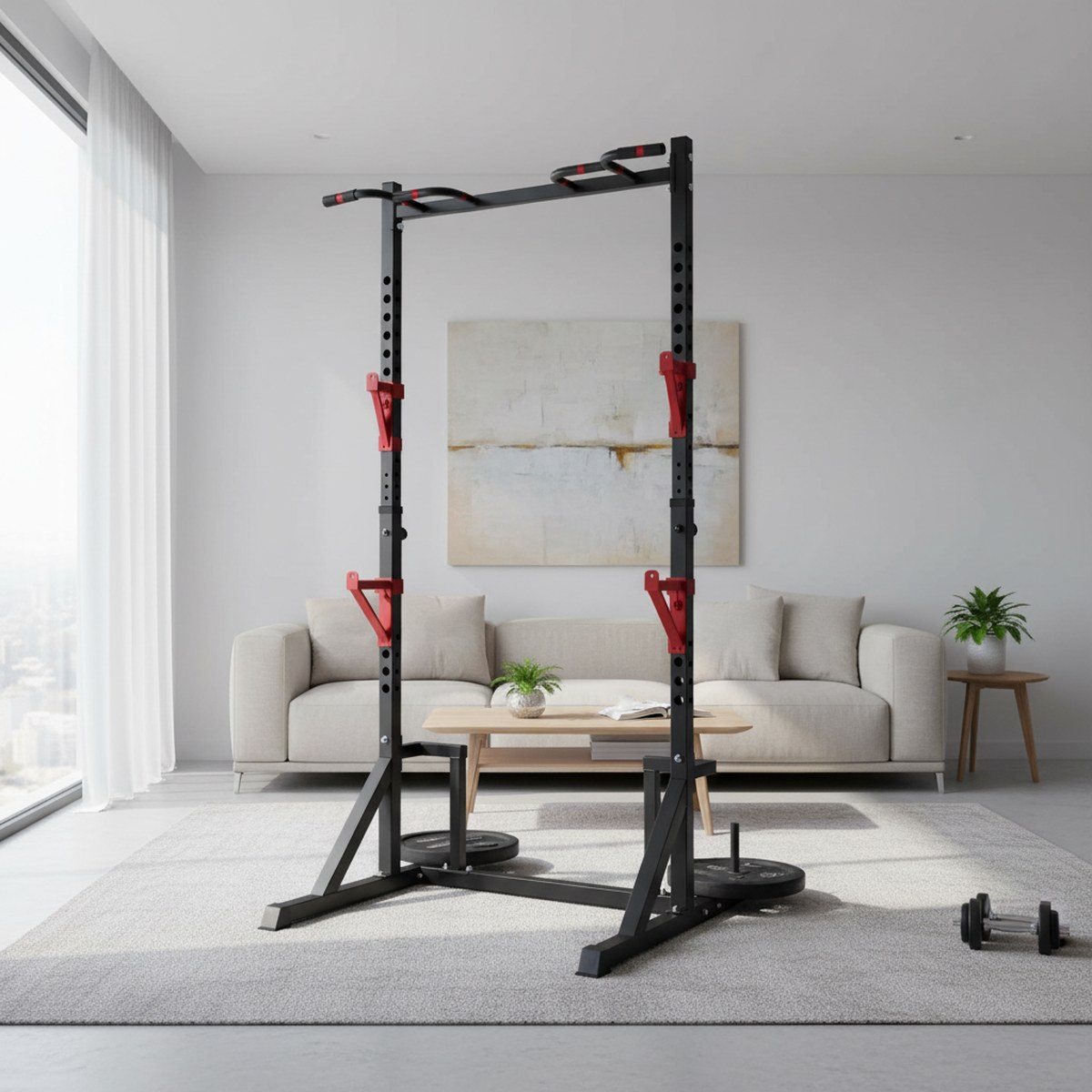 調整可能なパワーラック、懸垂バー付きホームジムスクワットスタ - Heavy Equipment Gym のレビューと価格