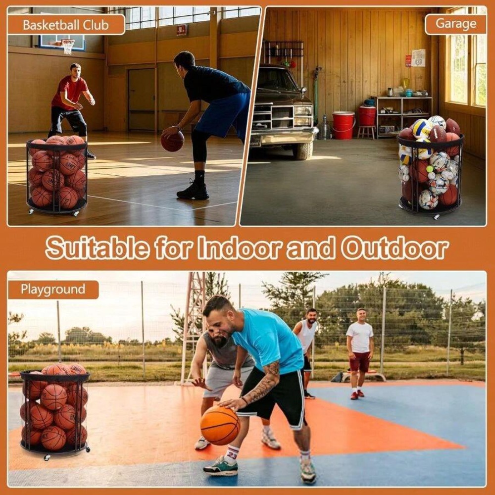 頑丈なボール収納カート（サッカー、バスケットボール、バレーボ - Heavy Equipment Gym のレビューと価格