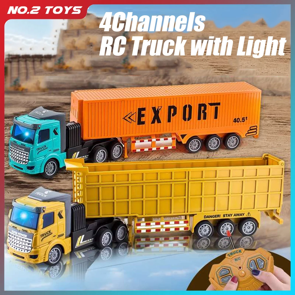 1/48 RCコンテナトラックおもちゃ 子供用 ワイヤレスリ - Heavy Equipment Vehicles のレビューと価格