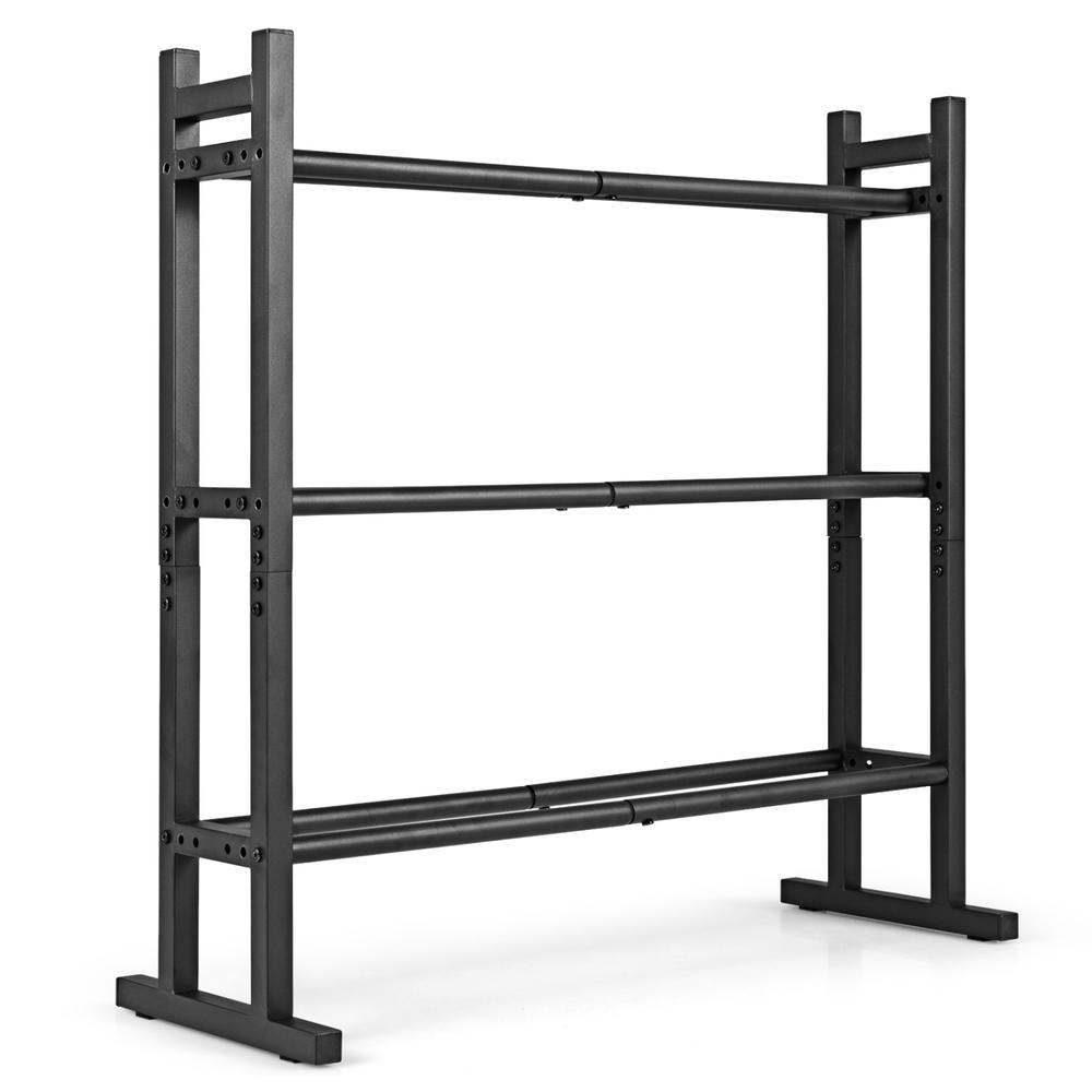 頑丈な3段ダンベルラック、粉体塗装スチール製ウェイト収納スタ - Heavy Equipment Gym のレビューと価格