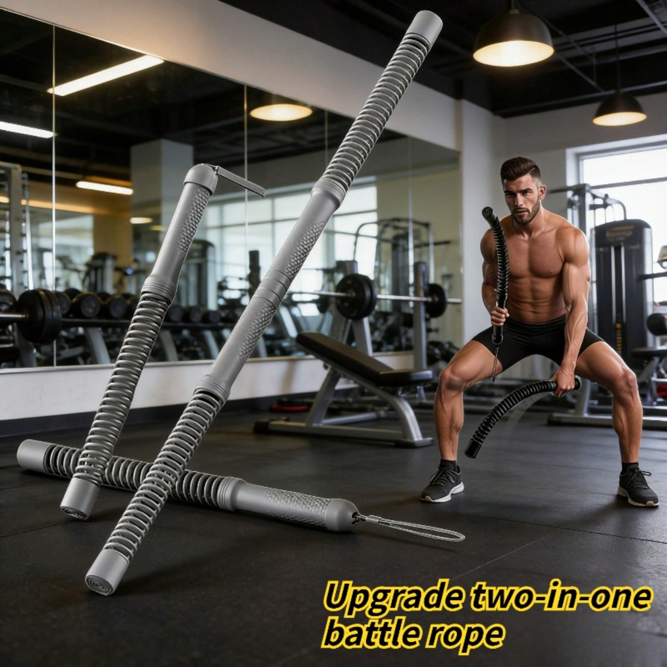 2-in-1アップグレード版コードレスバトルロープパワーツイ - Heavy Equipment Gym のレビューと価格